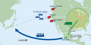 Nippon Express USA ME Service Route Map